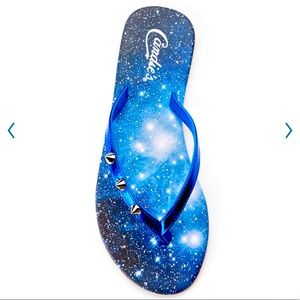 NEW CANDIE’S Galaxy Sandals Flip Flops Studded Stars Medium 7/8 Women’s